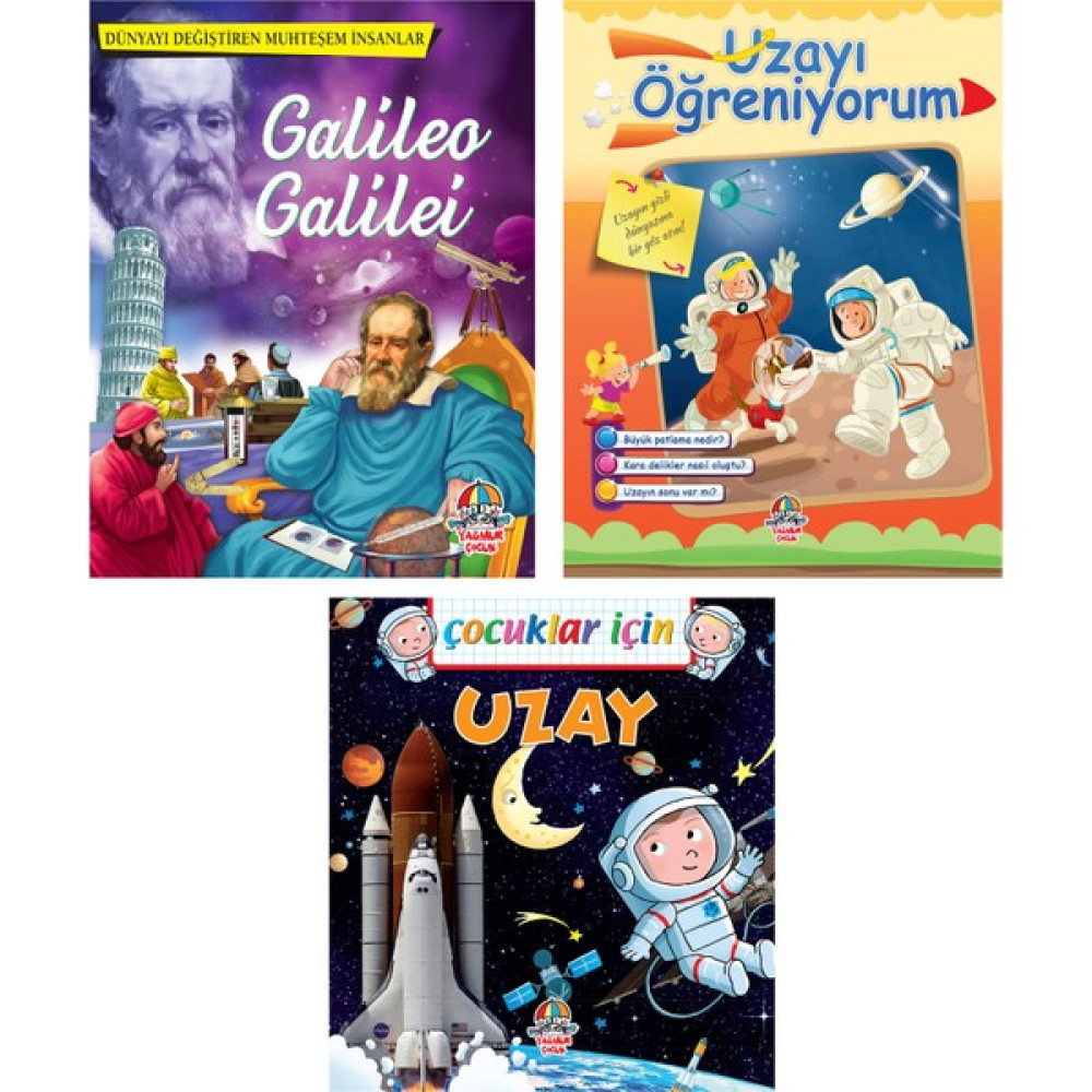 Uzayı Öğreniyorum + Çocuklar İçin Uzay + Galileo Gelilei /7 + Yaş / 3 Kitap / Set / Yağmur Çocuk Çocuk Masal Fiyatı