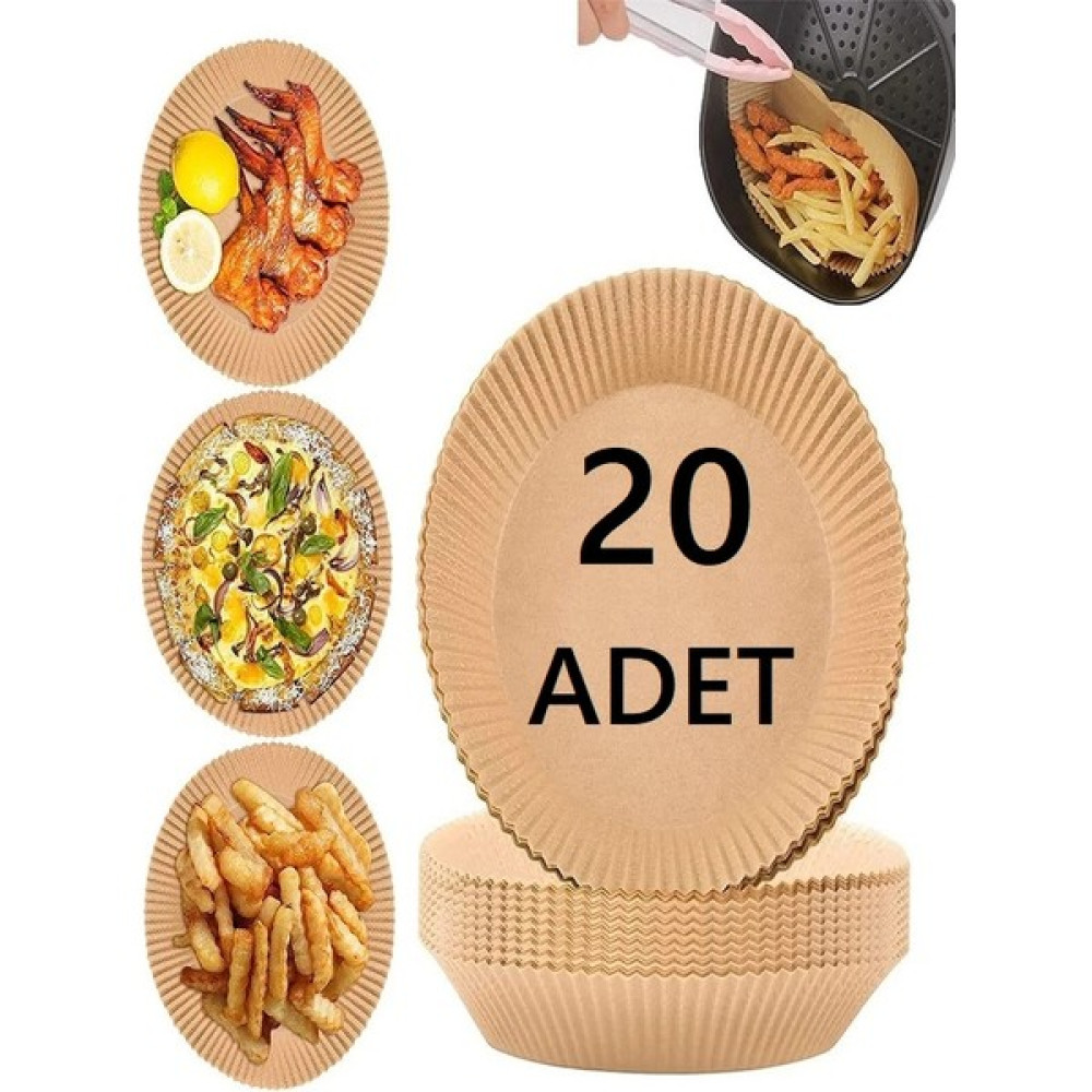 Uzaypix 20 Adet Airfryer Pişirme Kağıdı Hava Fritözü Yağsız Fritöz Pişirme Kağıdı 20LI Yağlı Kağıt Air Fryer - Açık Kahverengi Pişirme Kağıdı Fiyatı