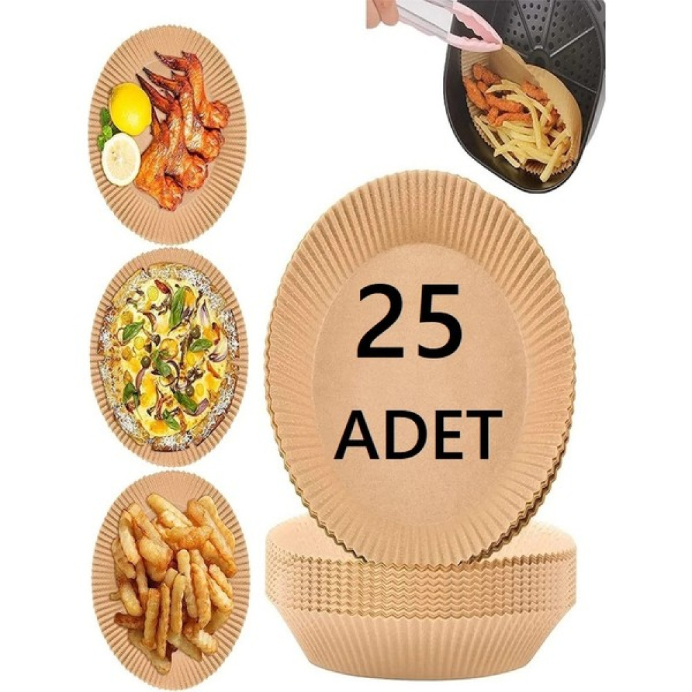 Uzaypix 25 Adet Airfryer Pişirme Kağıdı Hava Fritözü Yağsız Fritöz Pişirme Kağıdı 25LI Yağlı Kağıt Air Fryer - Açık Kahverengi Pişirme Kağıdı Fiyatı