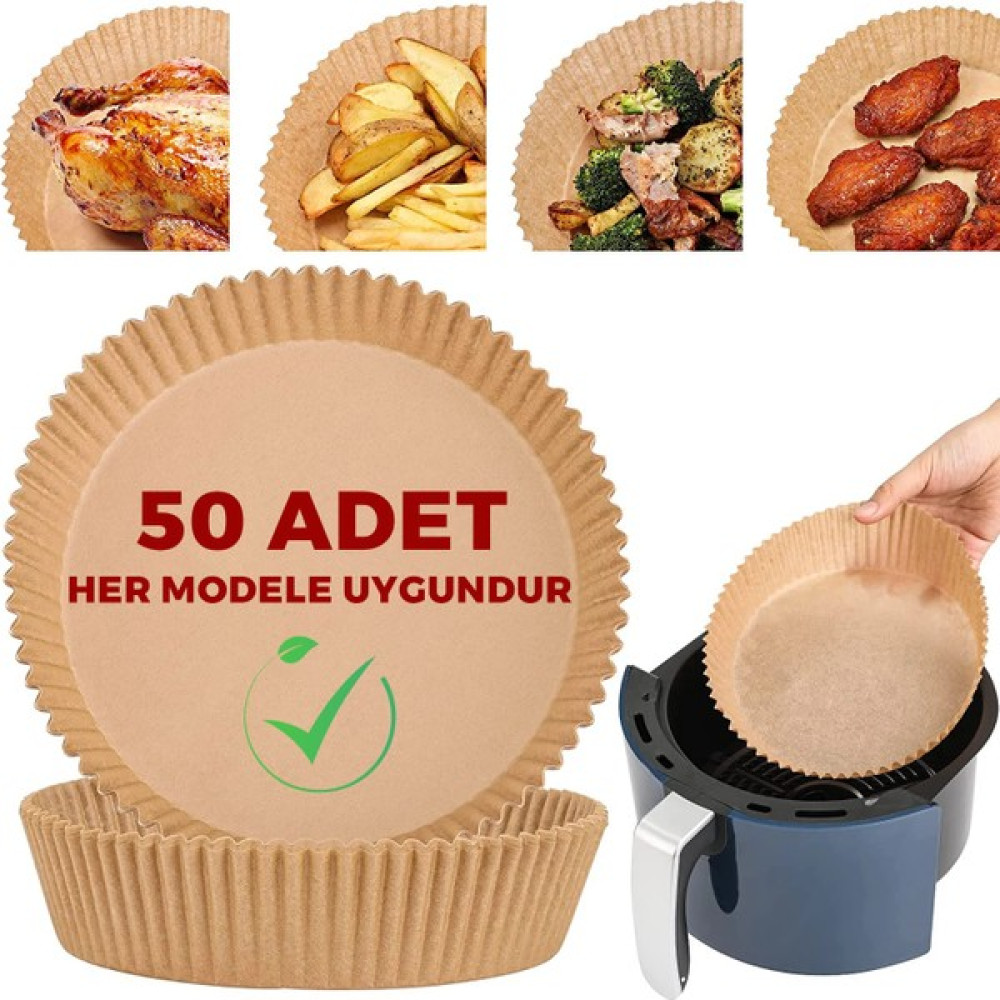Uzaypix Airfryer Pişirme Kağıdı 50 Adet Hava Fritözü Kare Model Pişirme Kağıdı Airfryer Yağsız Firitöz - Açık Kahverengi Pişirme Kağıdı Fiyatı