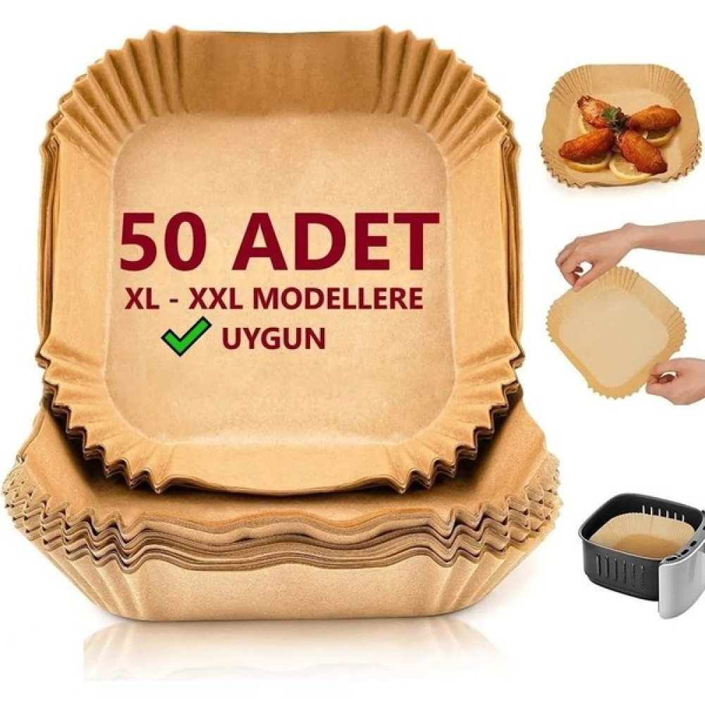 Uzaypix Airfryer Pişirme Kağıdı Xl-Xxl Büyük Boy 50 Adet Hava Fritöz Parşömen Kağıdı Fırın Kağıdı Tek Kullanımlık Hava Fritöz Kağıt Fırın Sıcak Hav... Pişirme Kağıdı Fiyatı