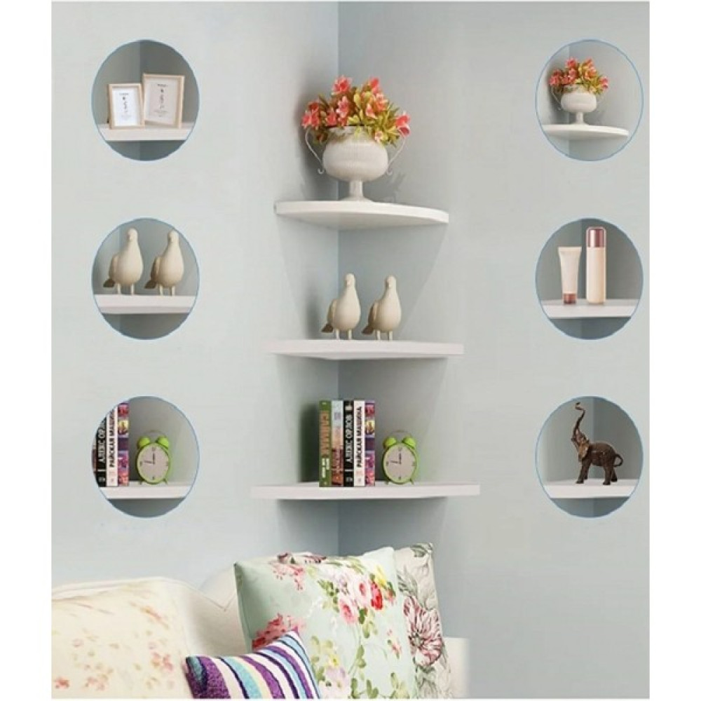 Uzaypix Köşe Rafı Dekoratif 25 cm 1 Adet Mutfak Banyo Balkon Salon Düzenleyici Organizer - Beyaz Kitaplık - Duvar Rafı & CD / DVD Rafı Fiyatı