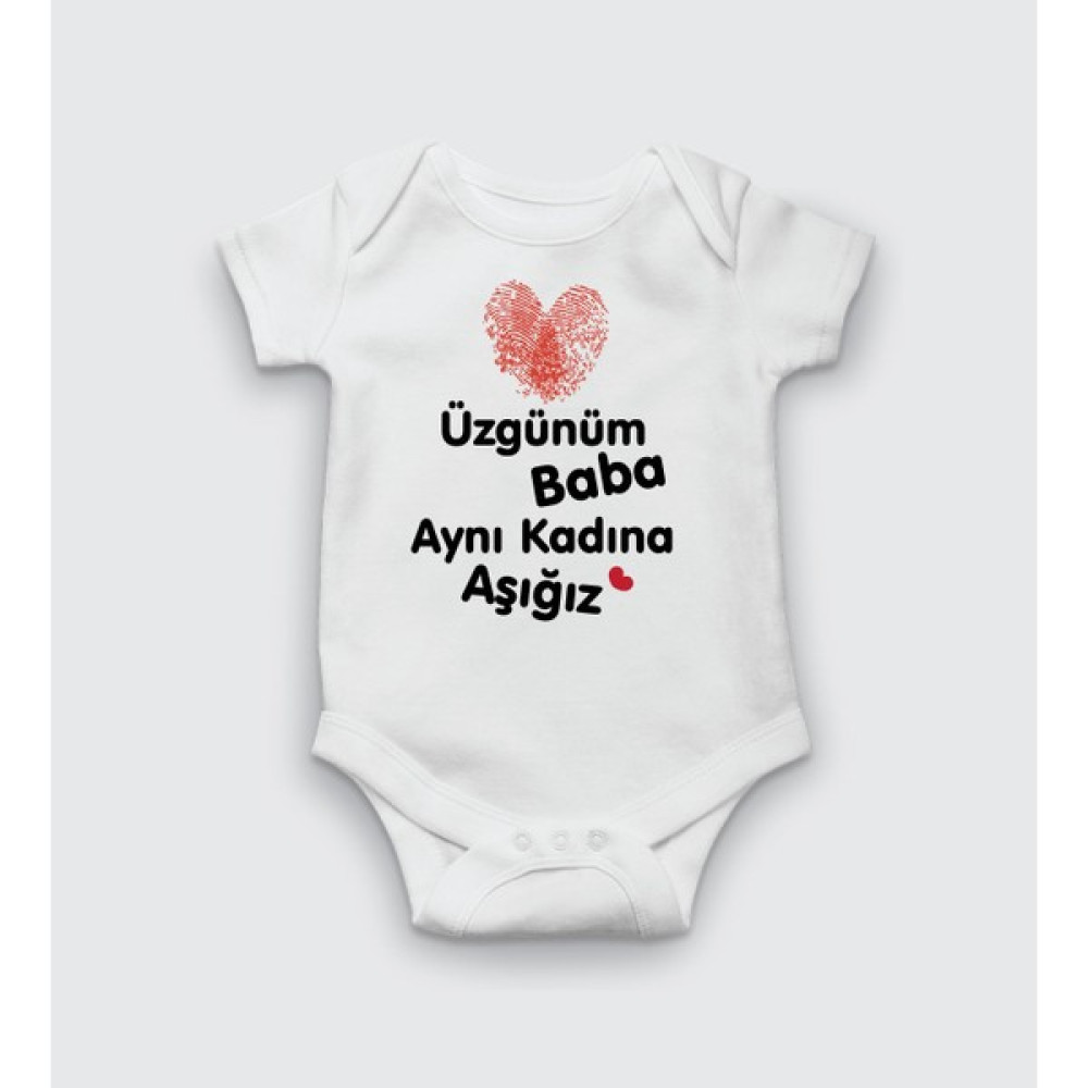Üzgünüm Baba Aynı Kadına Aşığız %100 Pamuk Bebek Zıbını Bebek Zıbın Seti Fiyatı