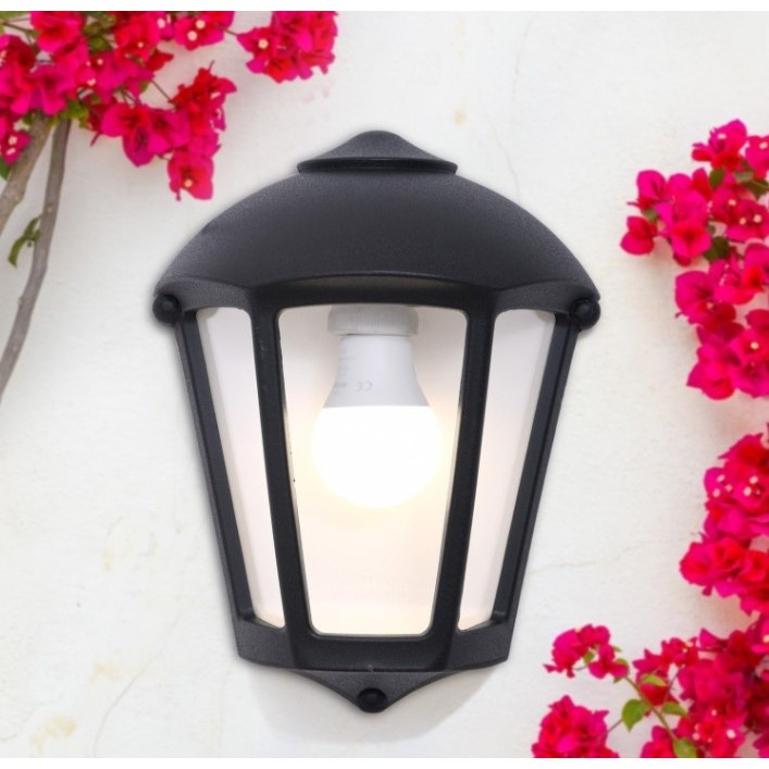 Uzm Light Fumagalli Bahçe Armatür Duvar Apliği E27 Duylu IP55 290X215MM ( Siyah-Şeffaf ) ( Fabio ) - Siyah Diğer Fiyatı