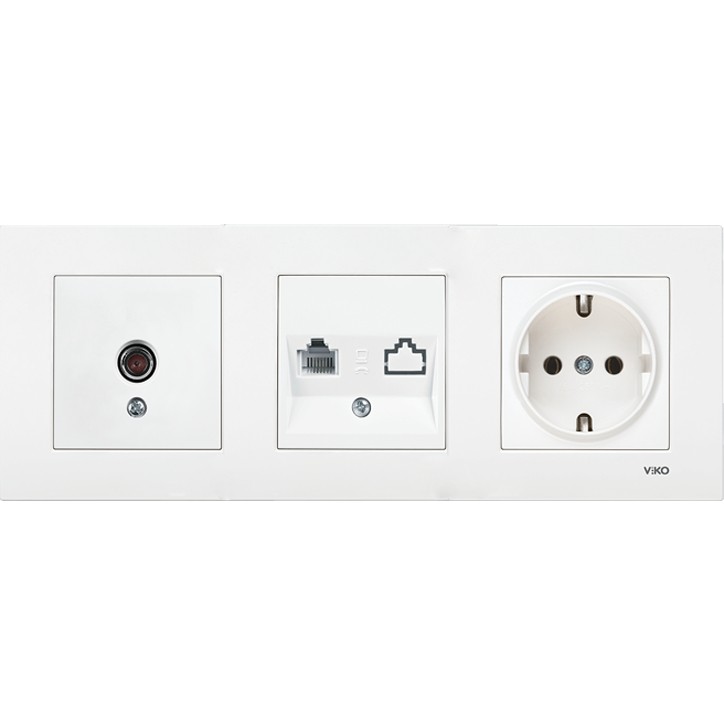 Uzm Light Viko Karre Beyaz Üçlü Set Tv Uydu Priz, Nümeris, Topraklı Priz Prizler Fiyatı