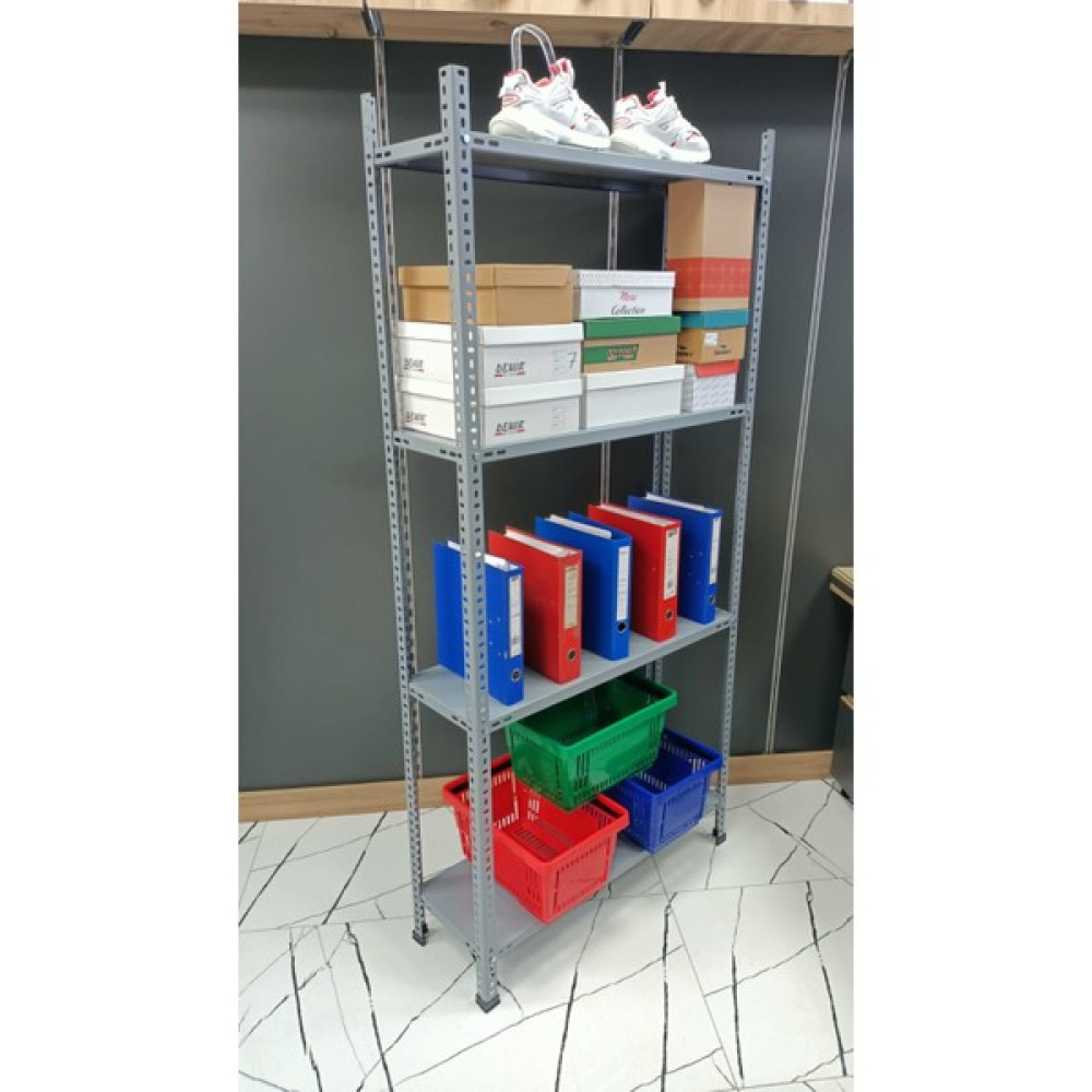 Uzman Grup Raf Sistemleri 4 Raflı 2 Metre 31X60 Çelik Raf - Depo Rafı -Dosya Dolabı - Kiler Rafı - Gri Evrak Dolabı Fiyatı