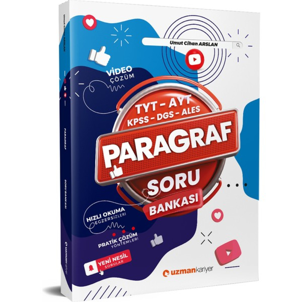 Uzman Kariyer Yayınları 2024 DGS TYT AYT KPSS ALES Paragraf Soru Bankası KPSS Fiyatı