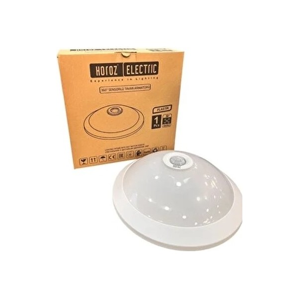 Uzmlight Horoz 400-020-143 Plastik 360° Sensörlü Tavan Armatürü Beyaz 2XE27 (Beyaz Kasa) (Plastik-Cam Gövde) Diğer Fiyatı