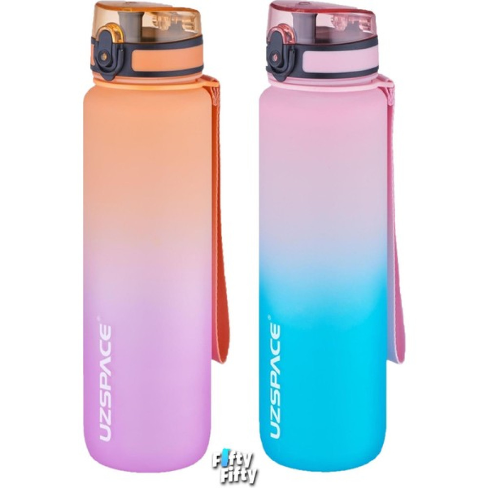 Uzspace 2'li Tritan Matara Seti 1000ML Büyük Boy Çift Renk Softtouch Ff Collection Tritan Su Matarası - Mor - Pembe Suluk Fiyatı