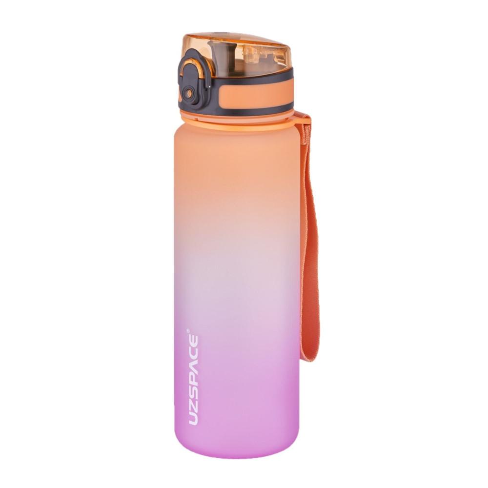 Uzspace 500ml Turuncu-mor Çift Renk Motivasyon Matarası Softtouch Ff Collection Tritan Su Matarası Matara Fiyatı