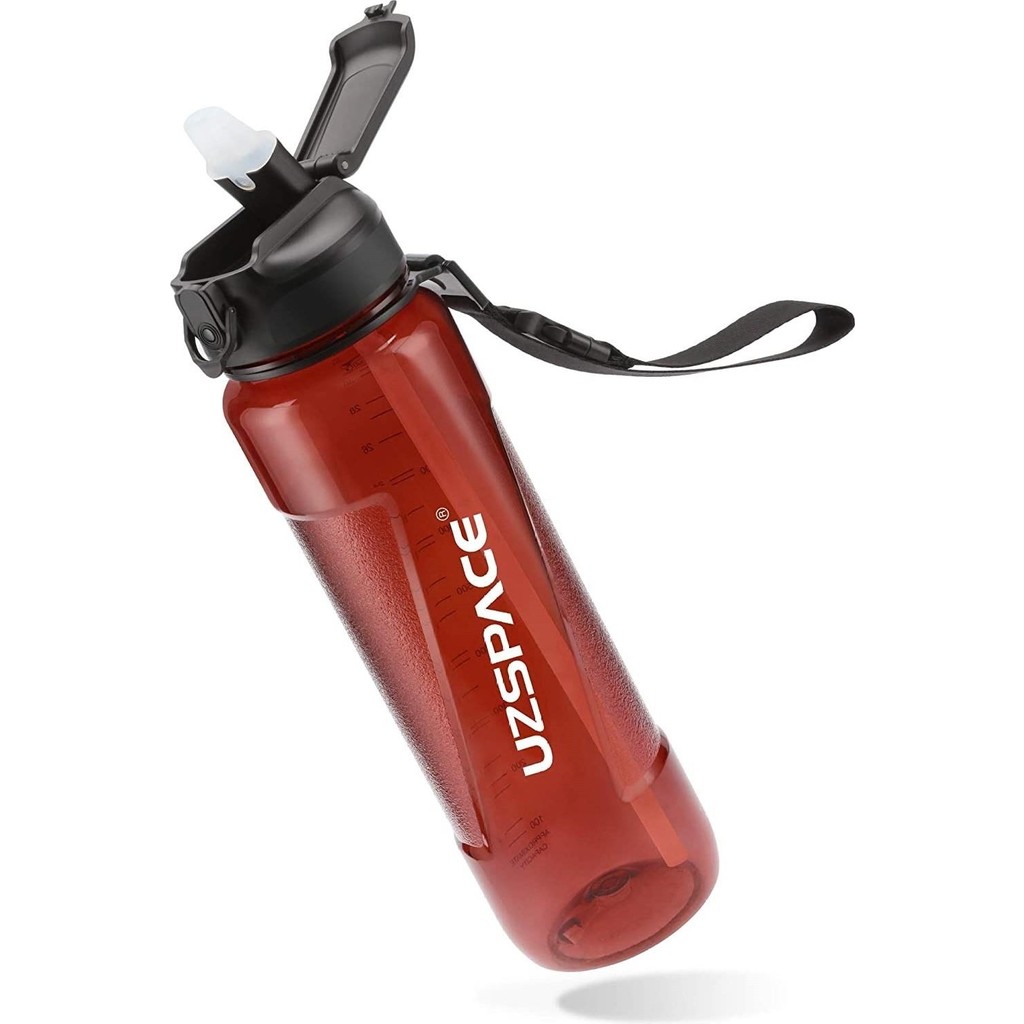 Uzspace Kırmızı Tritan Su Matarası 850ML Pipetli Hafif ve BPA İçermez Tasarımı ile Kullanıma Uygun Suluk Fiyatı