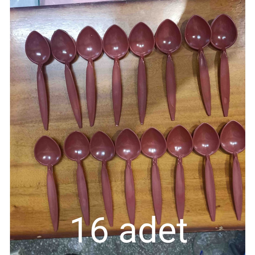 Uzun Oyun Kaşığı Tahta Görünümlü Plastik 16 Adet Fiyatıdır Diğer Fiyatı