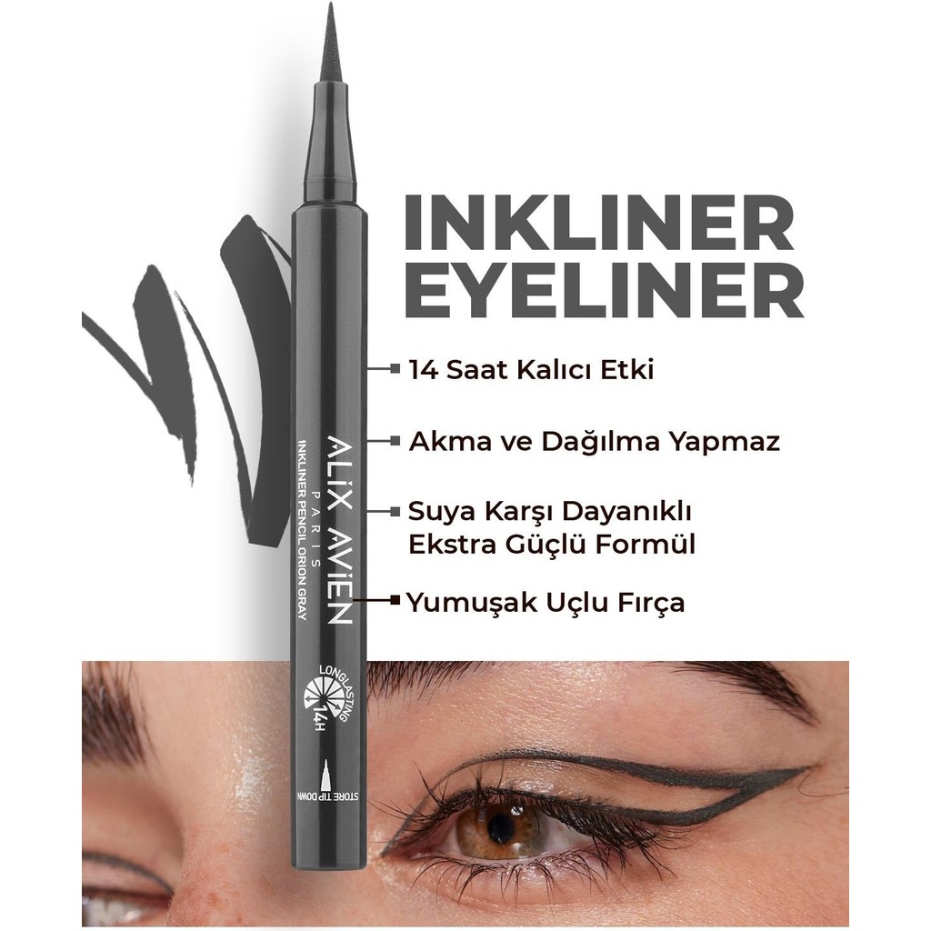 Uzun Süre Kalıcı, Suya Dayanıklı ve Yumuşak Uçlu Gri Göz Kalemi - Inkliner Eyeliner Orion Gray Eyeliner Fiyatı