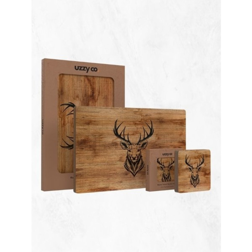 Uzzy Co 8 Parça Amerikan Servis Bardak Altlığı Set Mantar Taban Supla - Ahşap - 24 x 34 cm Amerikan Servis Fiyatı