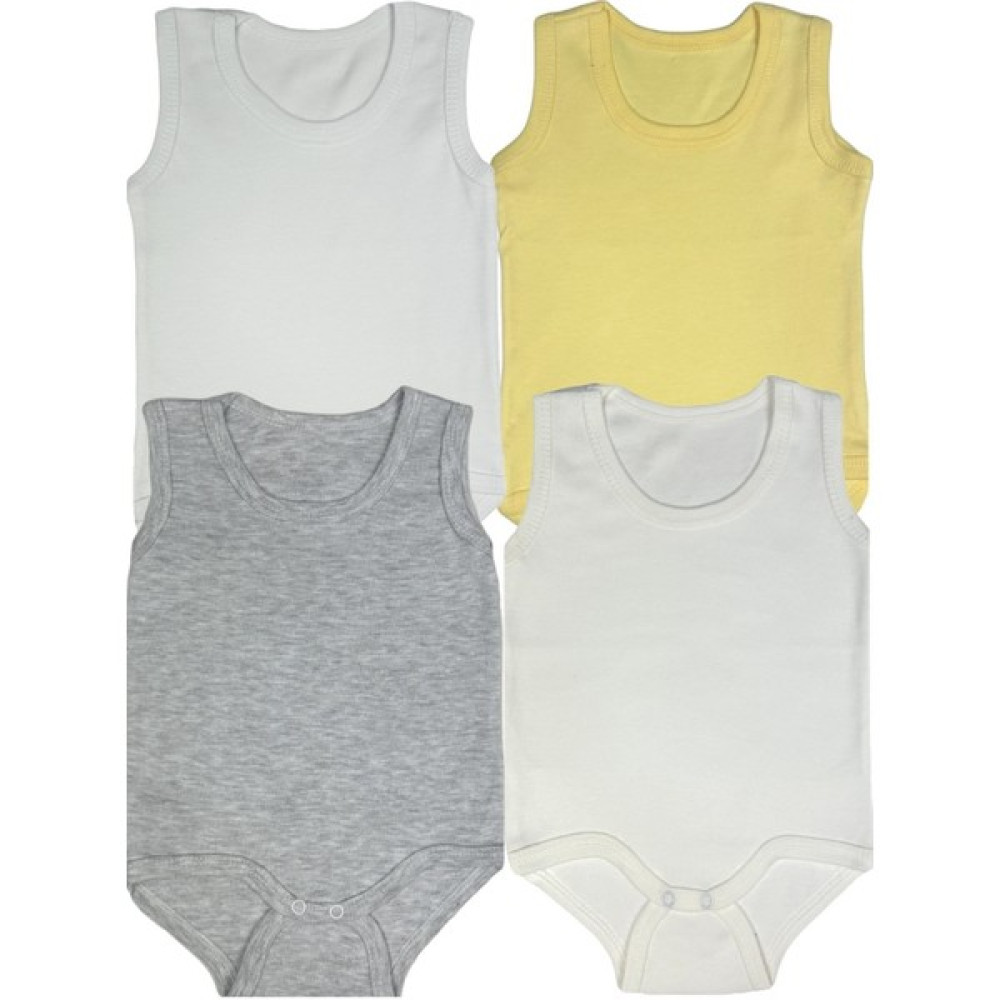 Vaberta 4'lü Bebek Çıtçıtlı Badi Zıbın Kalın Askılı Zıbın Unisex Bebek Zıbın Seti Fiyatı