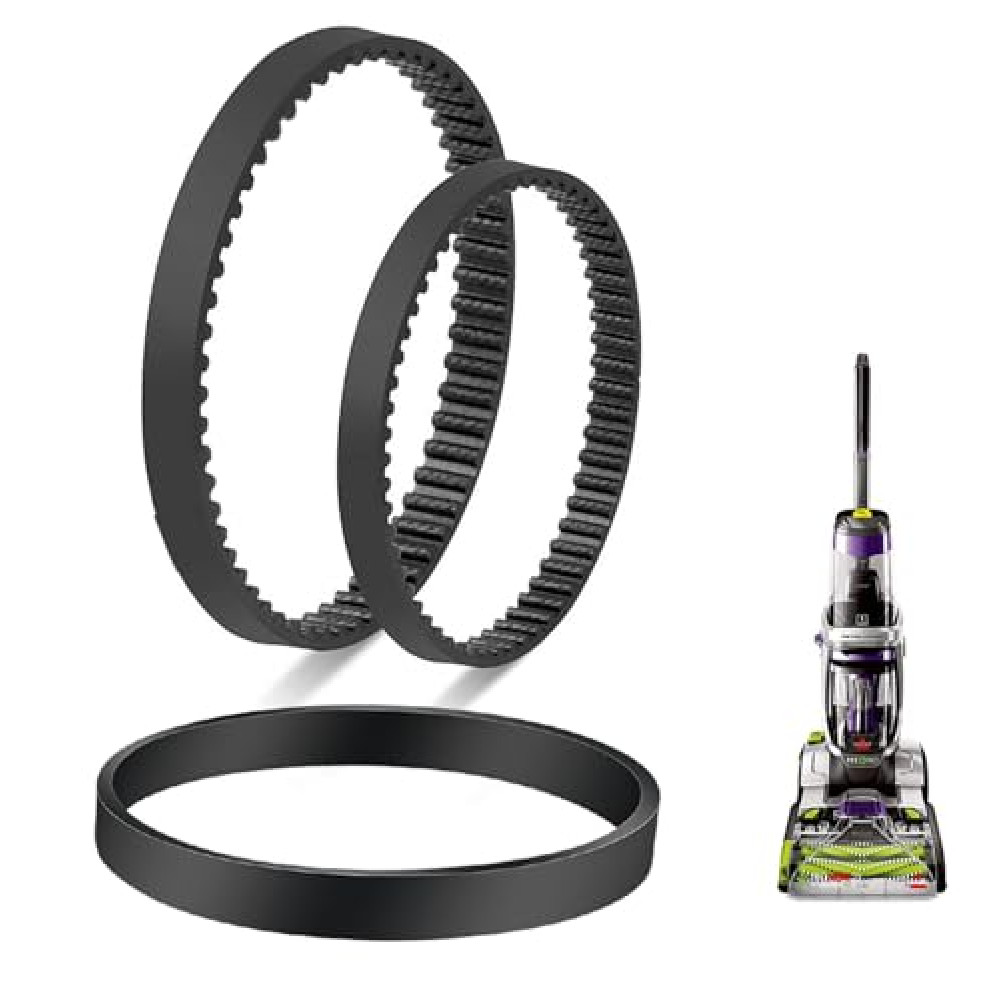 Vacuum Replacement Belt for Bissell ProHeat 2X Revolution Pet Pro Carpet Cleaner 1986, 1964, 2007, 2007P Series, Replace Parts 1611129, 1611130 & 1606428 （Pack of 3）