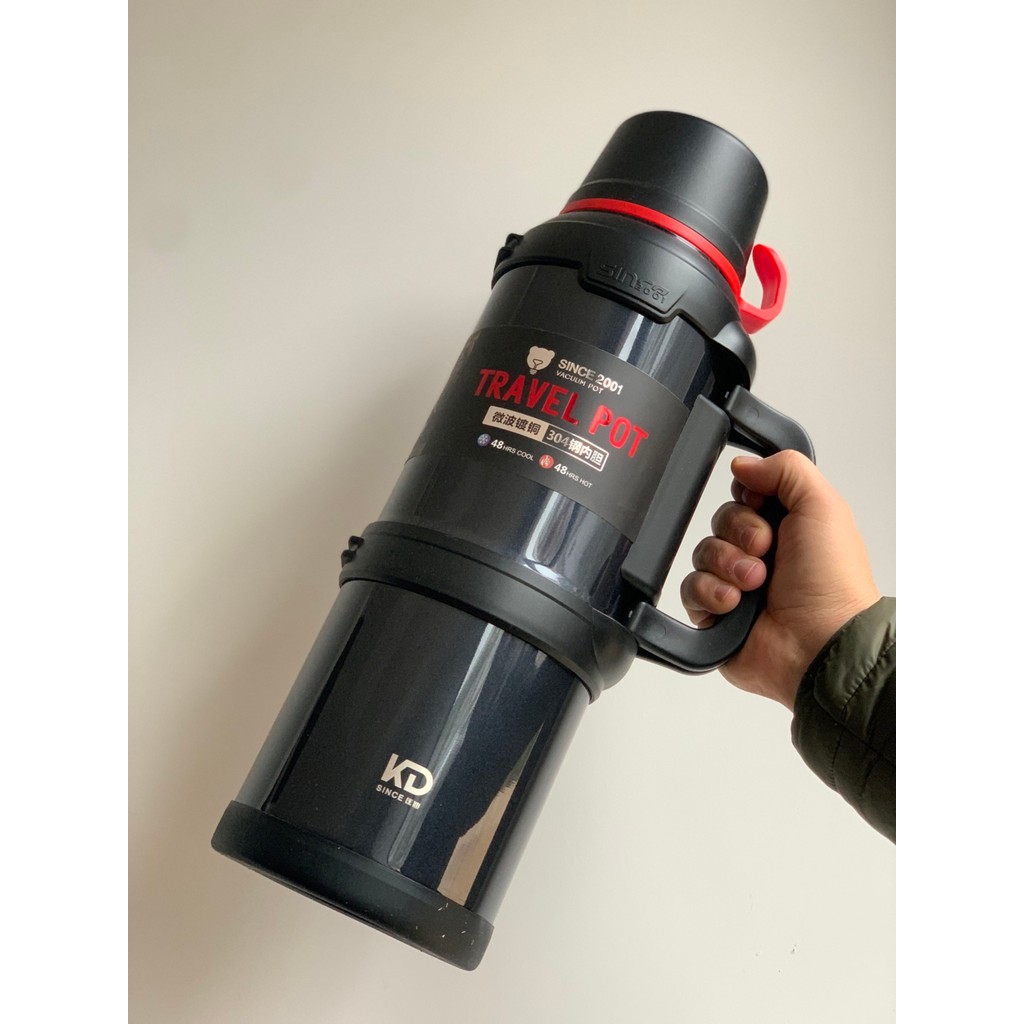 Vacuum Termos 4 Litre Kamp Aile Boy Siyah Termos Fiyatı