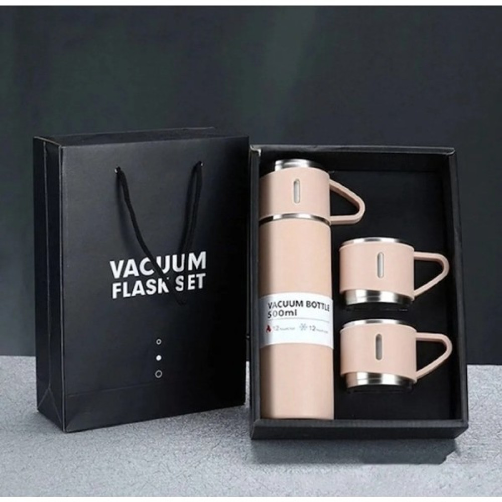 Vacuum Termos Paslanmaz Çelik 3 Bardaklı 5 Renk Set Kamp Mutfağı Fiyatı
