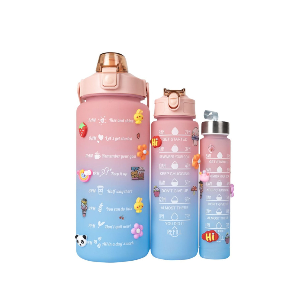 VAESKE 3lü Set Bpa Içermez Pembe-mavi Su Matarası Matara Fiyatı
