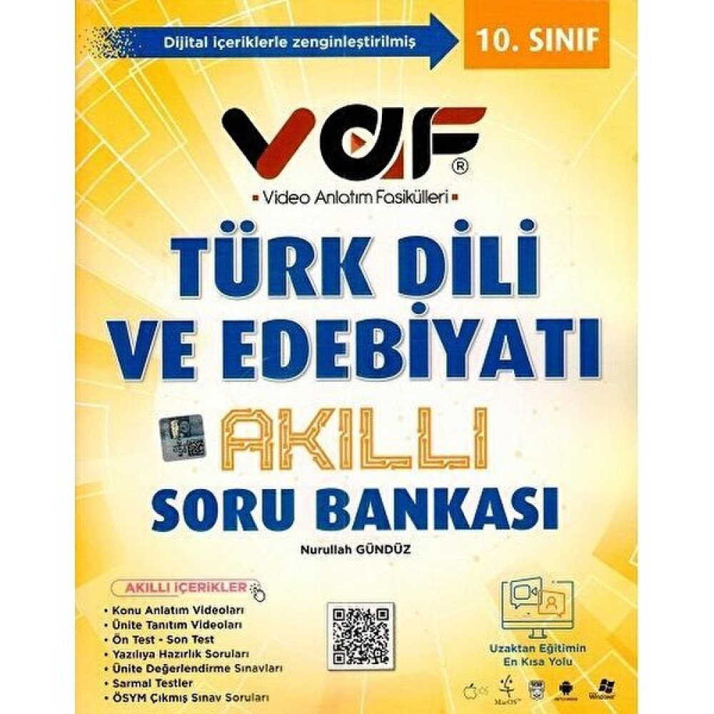 Vaf Yayınları 10. Sınıf Türk Dili ve Edebiyatı Akıllı Soru Bankası Kaynak Kitapları Fiyatı