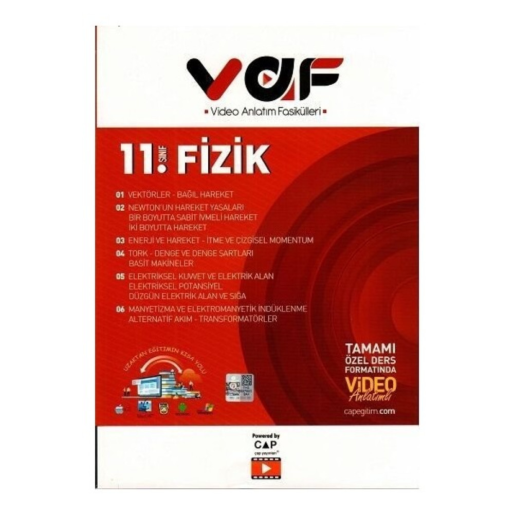 Vaf Yayınları 11. Sınıf Fizik Video Anlatım Fasikülleri Kaynak Kitapları Fiyatı