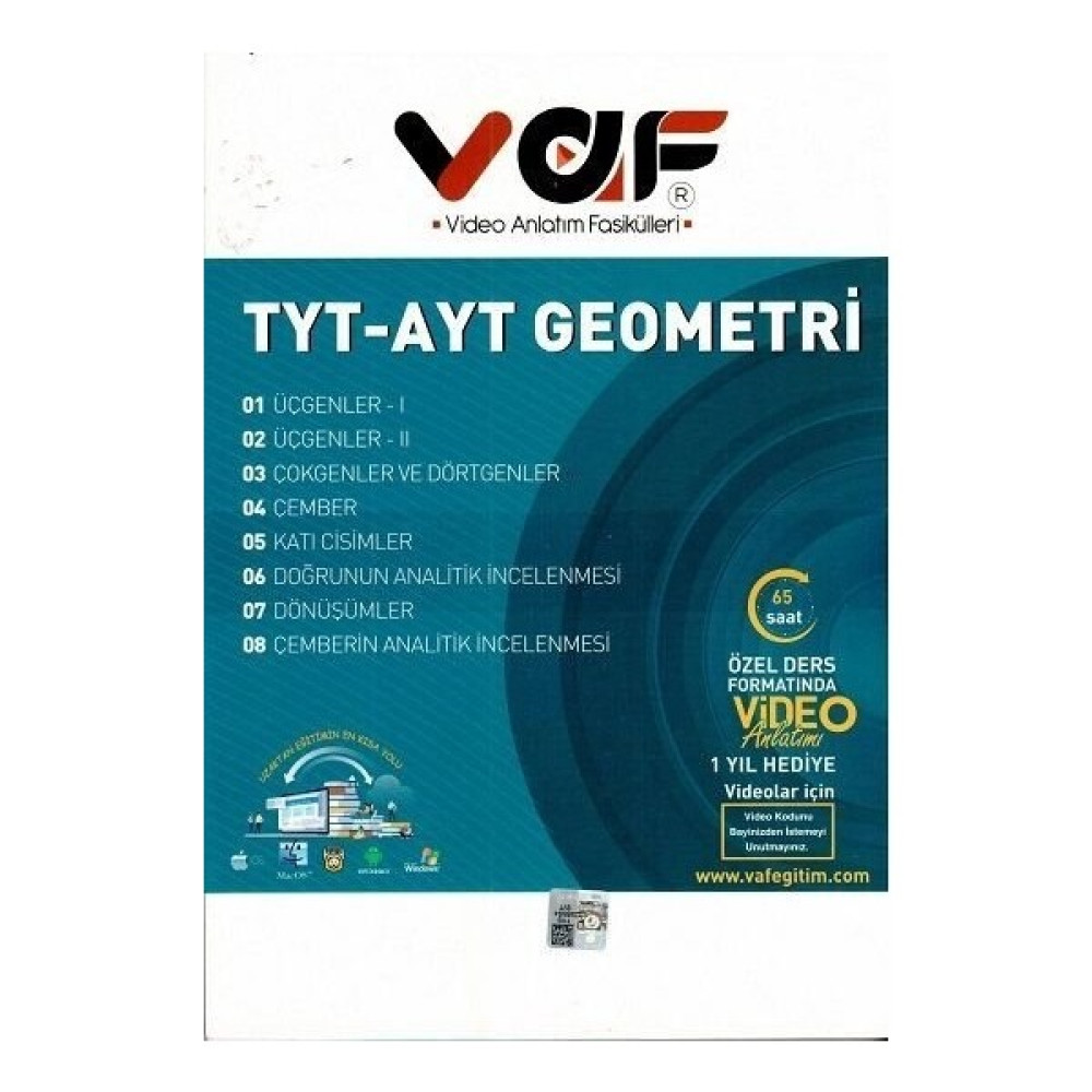 Vaf Yayınları TYT AYT Geometri Video Anlatım Fasikülleri Temel Yeterlilik Testi (TYT) Fiyatı