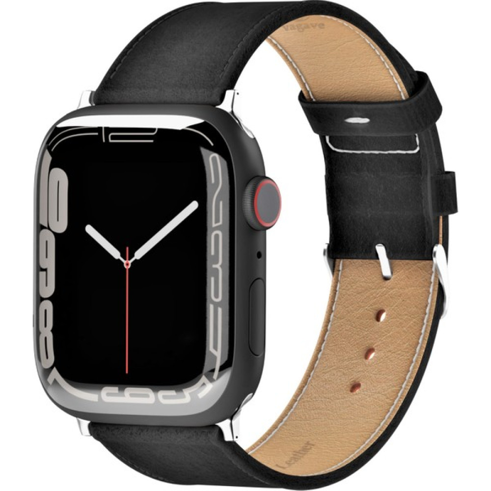 vagave Apple Watch Uyumlu 42MM 44MM 45MM 49MM 1/2/3/4/5/6/se/7/8/Ultra Deri Kordon - Siyah Giyilebilir Teknoloji Aksesuarları Fiyatı