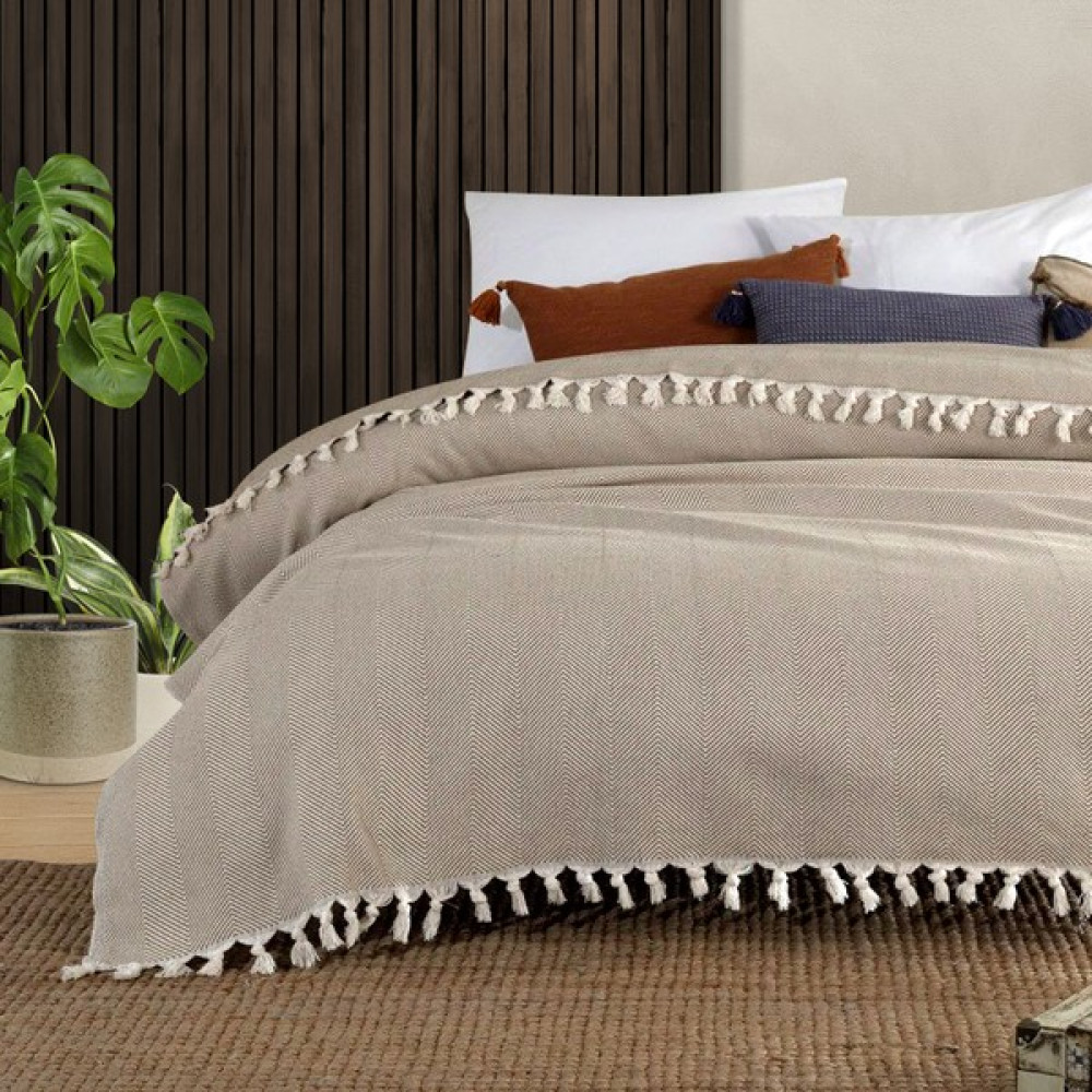 Vagonik Balık Sırtı Model Kişilik Pike 1600GR. 200X230 Balık Sırtı Pike - Bej Pike & Pike Takımı Fiyatı