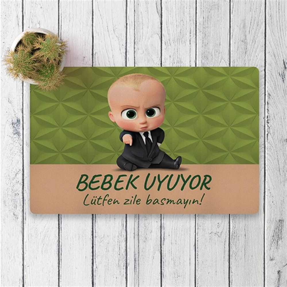 Vagonik Bebek Uyuyor Patron Bebek Dijital Baskılı 50X70CM Dekoratif Çok Amaçlı Iç ve Dış Kapı Paspası - 50 x 70 cm - Yeşil Paspas Fiyatı