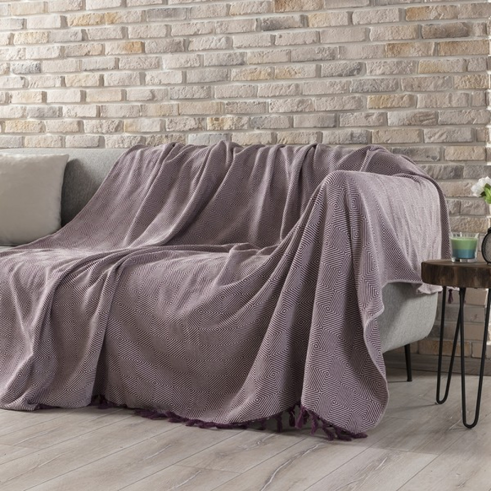 Vagonik Çok Amaçlı Sık Dokuma Pamuk 180X230 cm Kaymaz Koltuk Örtüsü - Mürdüm - 180 x 230 cm Koltuk & Kanepe Örtüsü Fiyatı