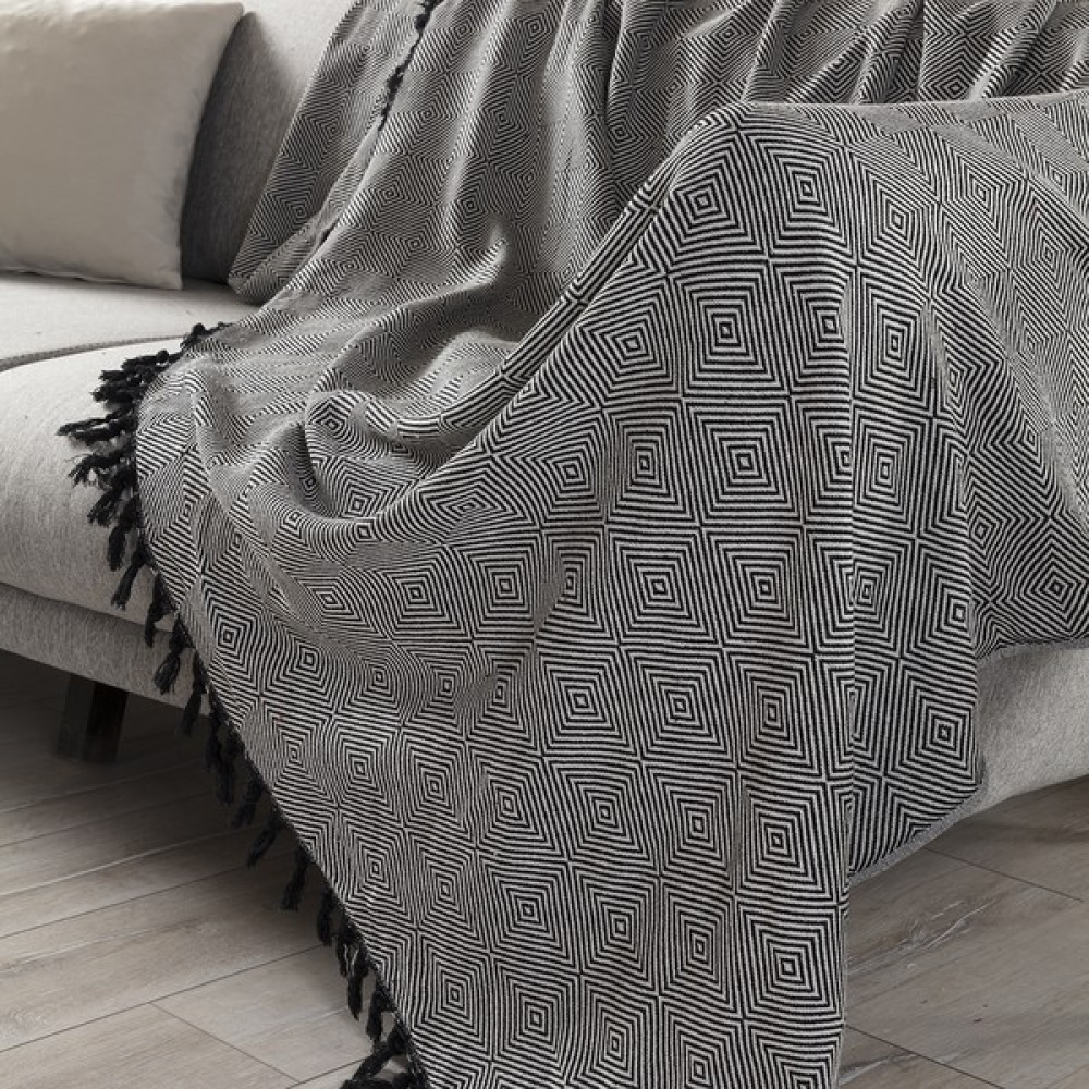 Vagonik Çok Amaçlı Sık Dokuma Pamuk 180X230 cm Kaymaz Koltuk Örtüsü - Siyah - 180 x 230 cm Koltuk & Kanepe Örtüsü Fiyatı
