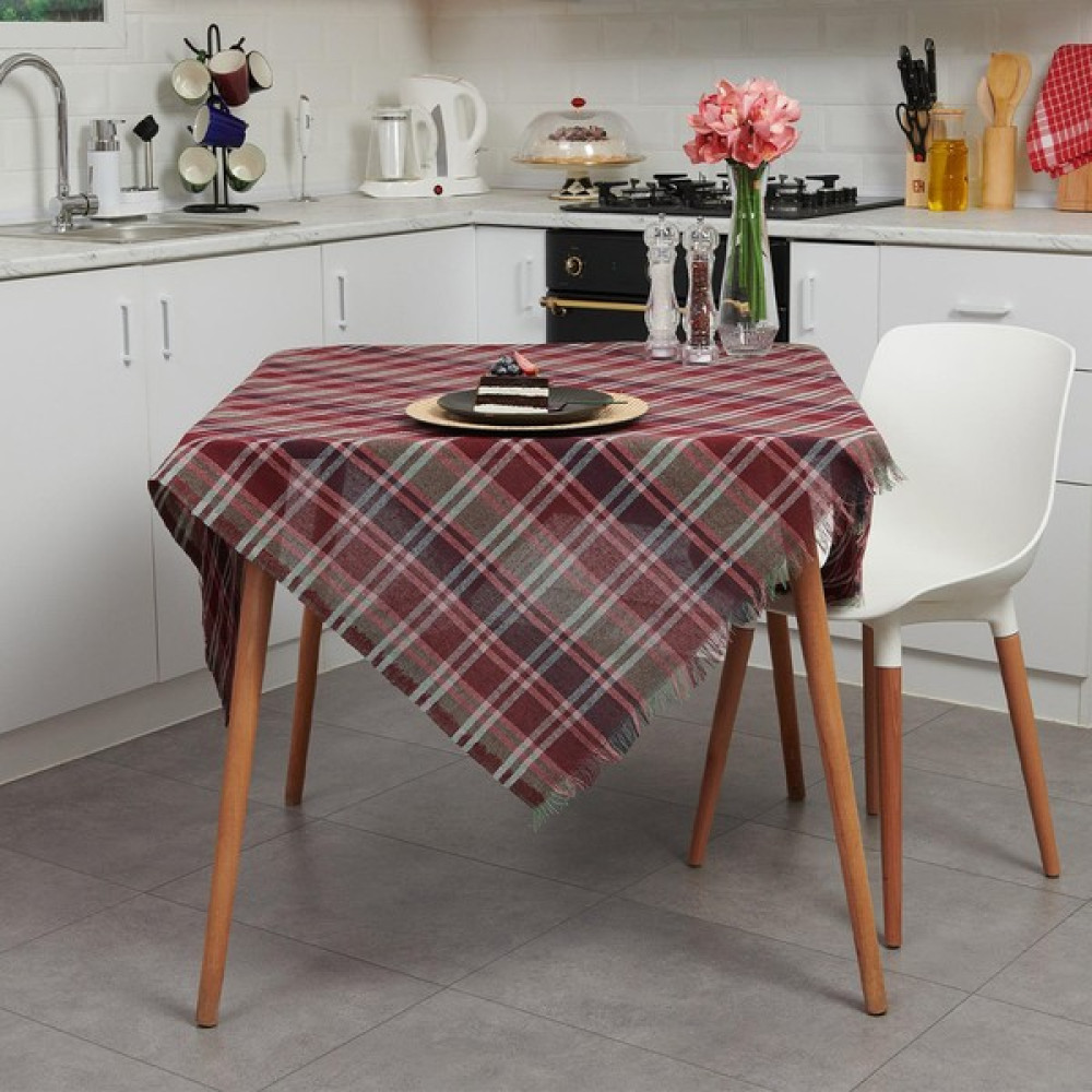 Vagonik Çok Amaçlı Sofra Bezi & Piknik Örtüsü & Masa Örtüsü Ekose Pötikare Desenli 140X140 cm - Renkli - 140 x 140 cm Masa Örtüsü Fiyatı