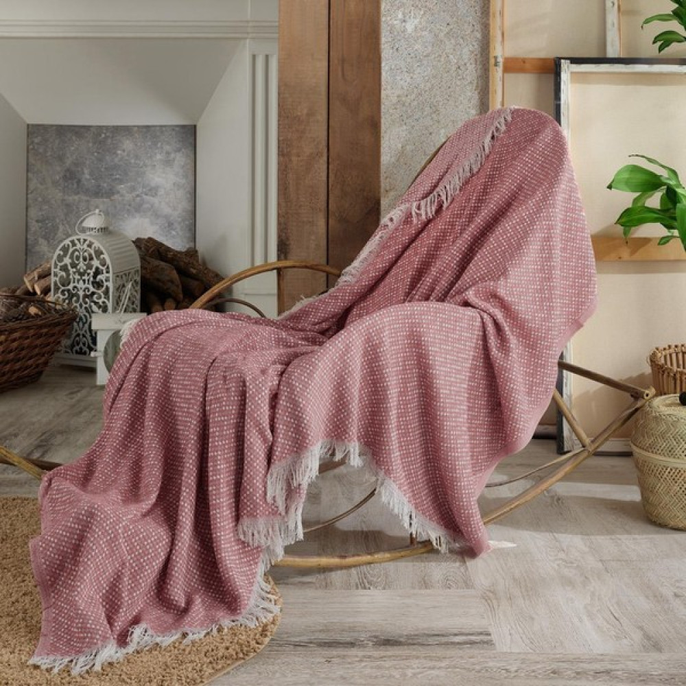 Vagonik Natural Keten Koltuk Örtüsü | Kara Tezgah Dokuma Koltuk Şalı - Mürdüm - 170 x 210 cm Koltuk & Kanepe Örtüsü Fiyatı