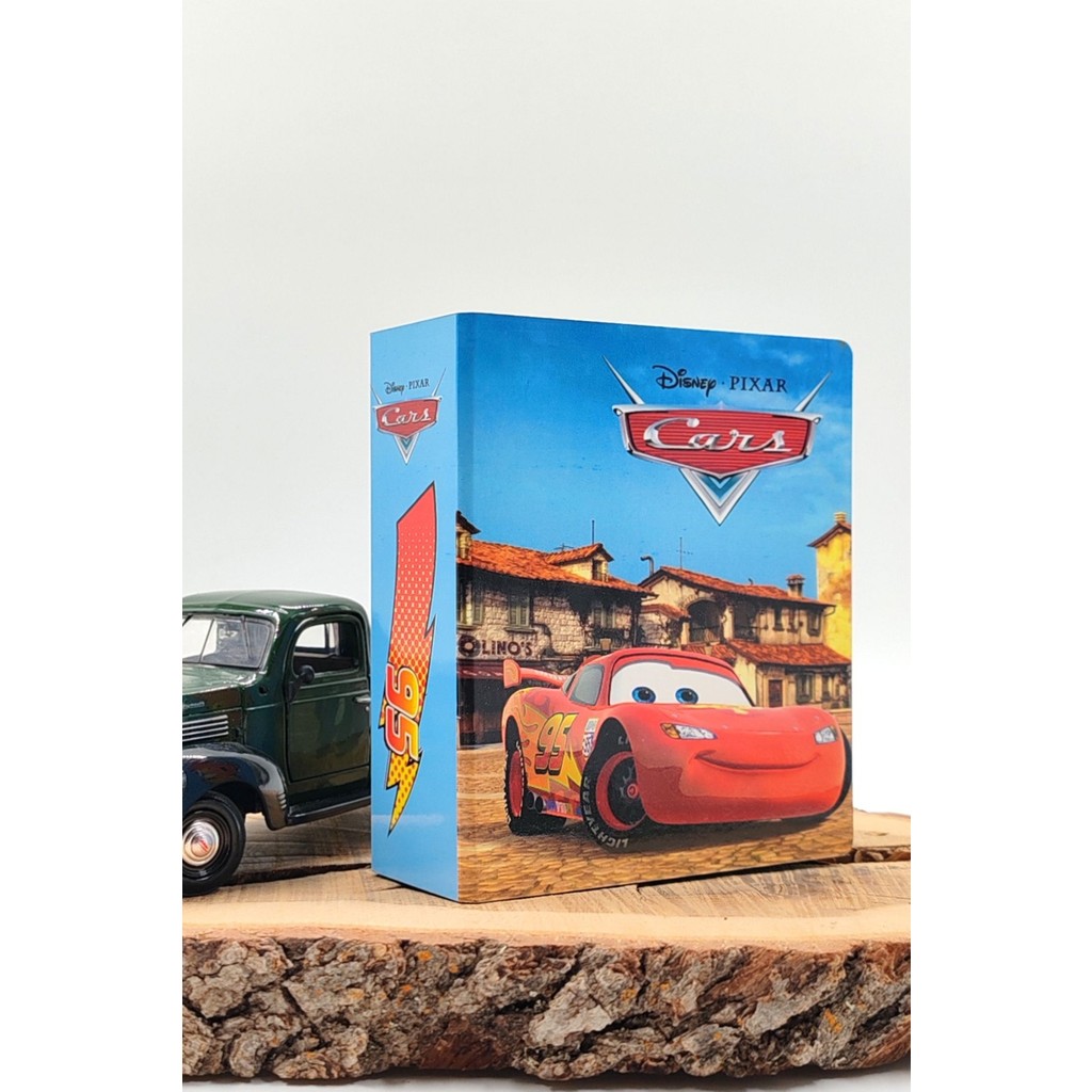 Vagonik Şimşek Mcqueen Temalı Ahşap Dekoratif Kumbara Parabox - Kırmızı Kumbara Fiyatı