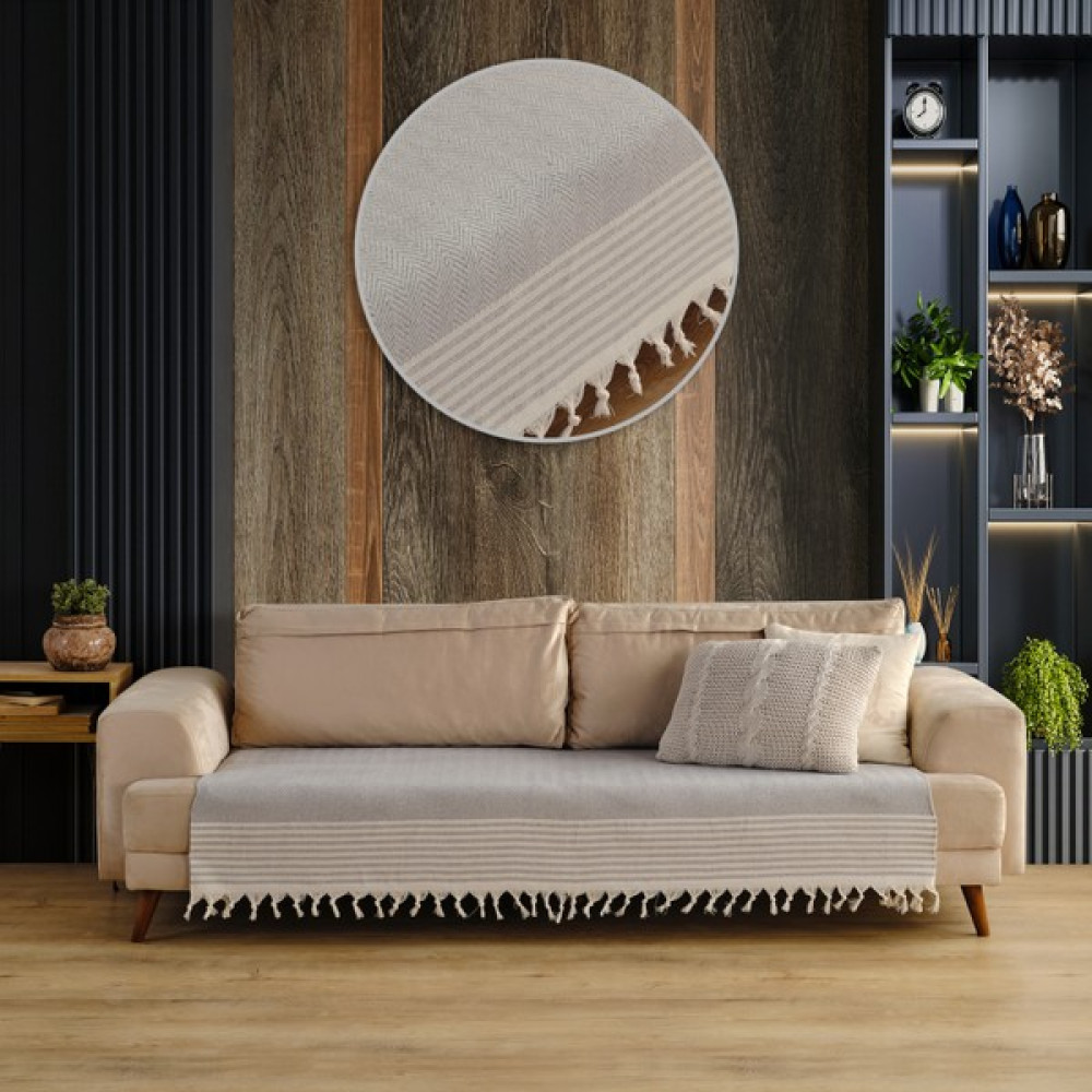 Vagonik Sofia Oturma Alanını Örten 2 Adet Koltuk Örtüsü 115X200 CM - 115 x 200 cm - Gri Koltuk & Kanepe Örtüsü Fiyatı