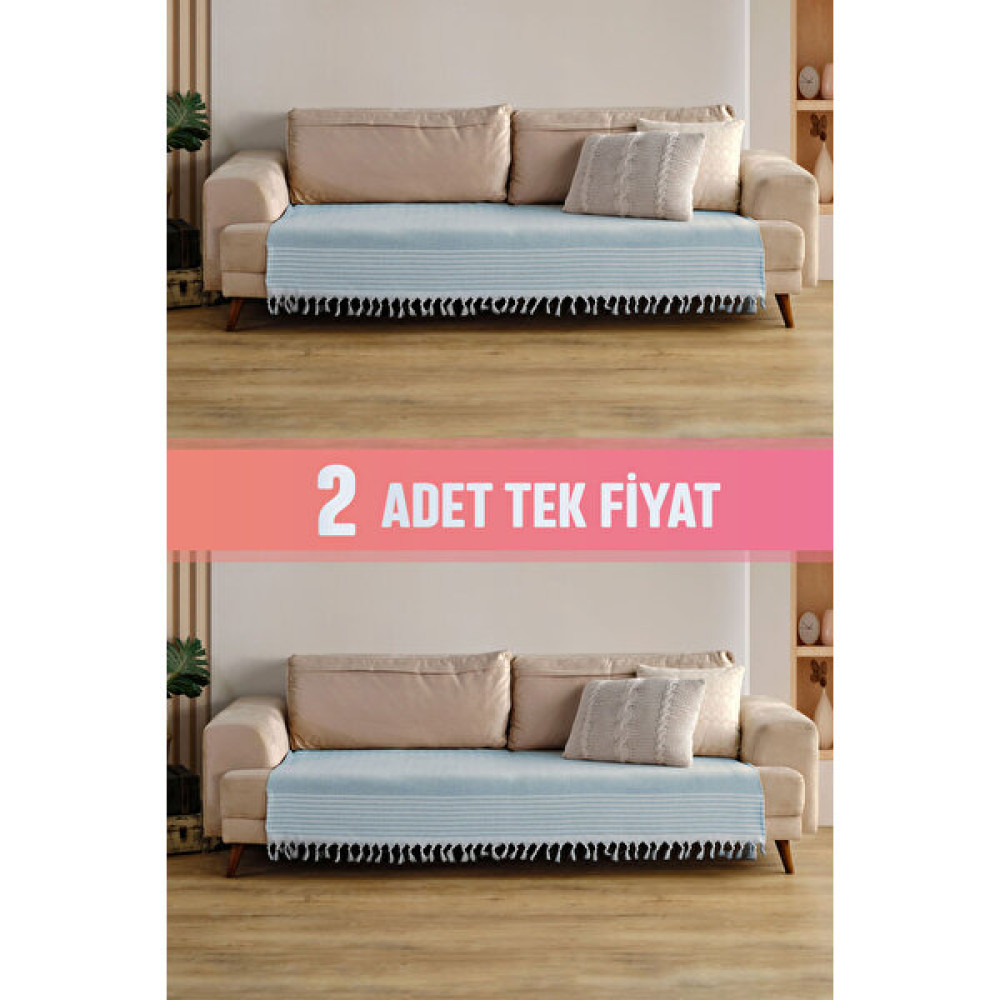Vagonik Sofia Oturma Alanını Örten 2 Adet Koltuk Örtüsü 115X200 CM - 115 x 200 cm - Mavi Koltuk & Kanepe Örtüsü Fiyatı