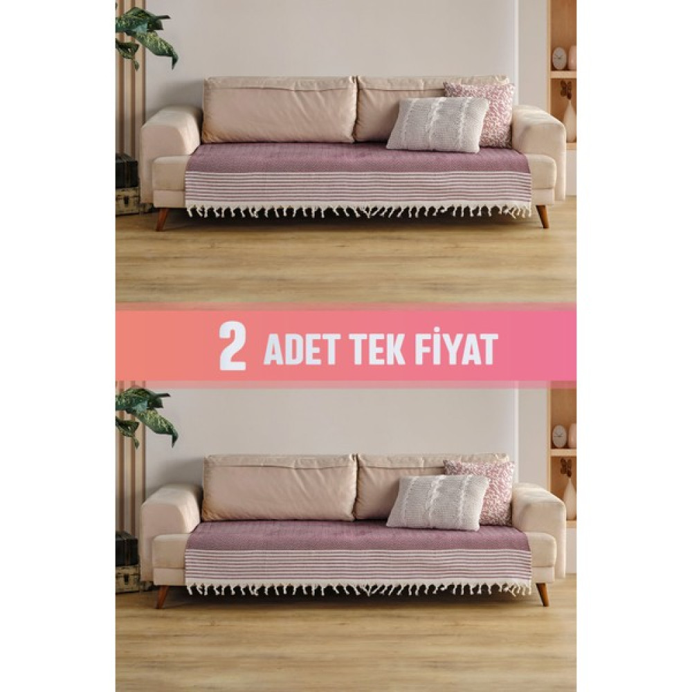 Vagonik Sofia Oturma Alanını Örten 2 Adet Koltuk Örtüsü 115X200 CM - 115 x 200 cm - Mürdüm Koltuk & Kanepe Örtüsü Fiyatı