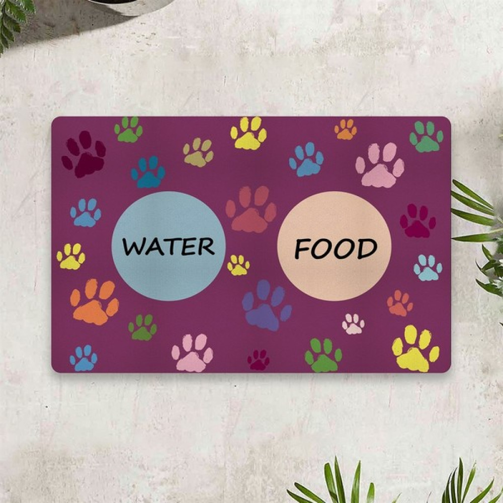 Vagonik Water Food Kedi Köpek Dijital Baskılı 50 x 70 cm Dekoratif Çok Amaçlı Iç ve Dış Kapı Paspası Mama Paspası - Fuşya Paspas Fiyatı