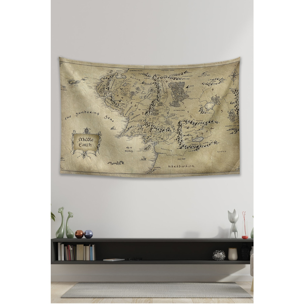 Vagonik Yüzüklerin Efendisi Orta Dünya Haritası Duvar Örtüsü Halısı 140 X 100 Cm-70x100 Cm 100 x 70 Beden Mobilya & Dekorasyon Fiyatı