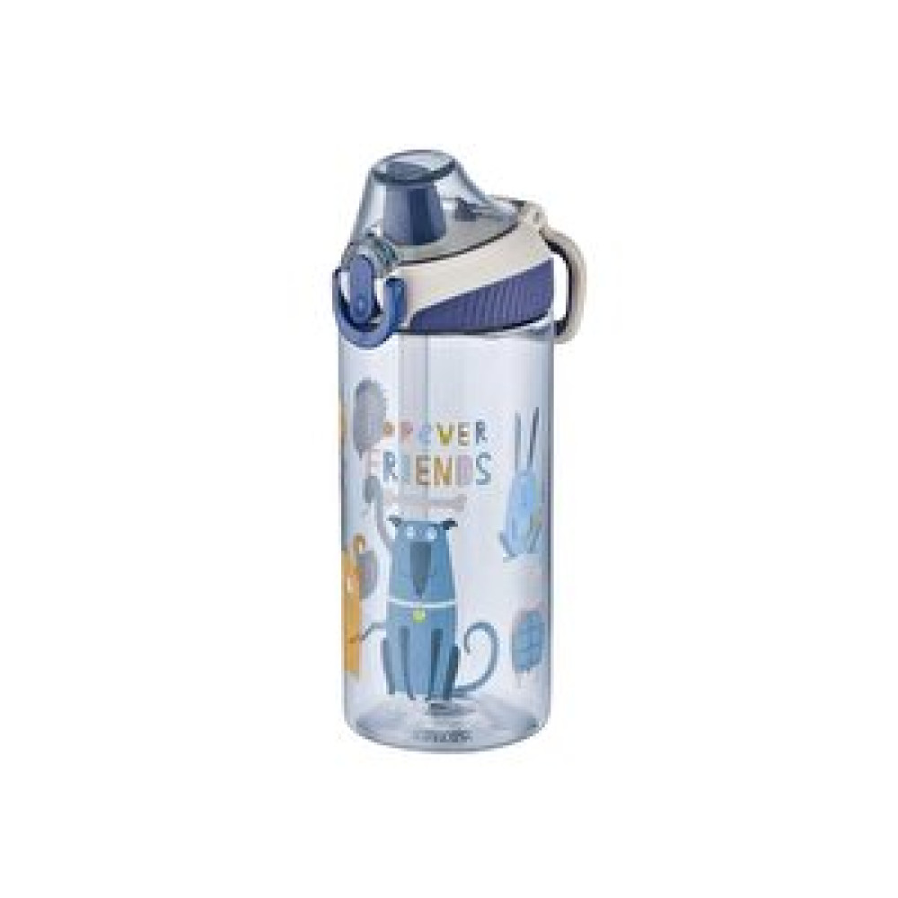 Vagonlife 500ml Sevimli Hayvanlar Desenli Yeni Koleksiyon Pipetli Kilitlenebilir Kapak Tritan Çocuk Su Matarası Lacivert-bej Diğer Fiyatı