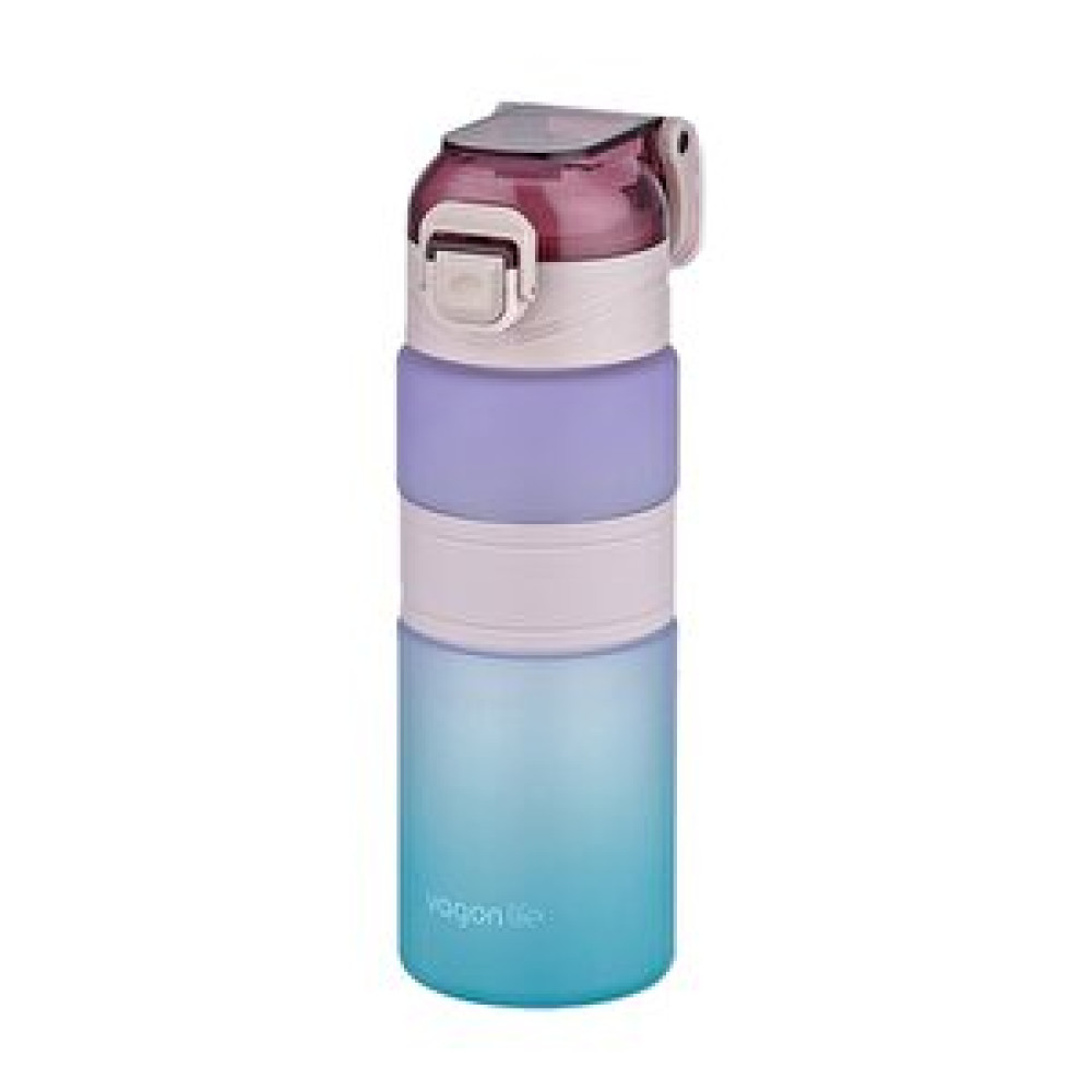 Vagonlife 600ml Çift Renk Kaydırmaz Silikon Gövde Motivasyon Su Matarası Sticker Hediyeli Mor-mavi Diğer Fiyatı