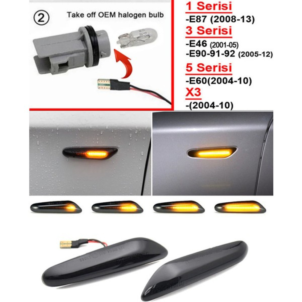 Vagparts Bmw E90 Yan Sinyaller - E90 Aksesuar 316I 320I 320D 330D 330I Oto Boyaları Fiyatı