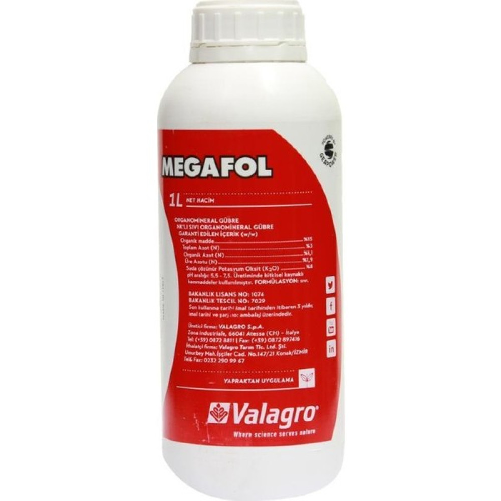 Valagro Megafol Orgamineral Gübre 1 lt Gübre Fiyatı