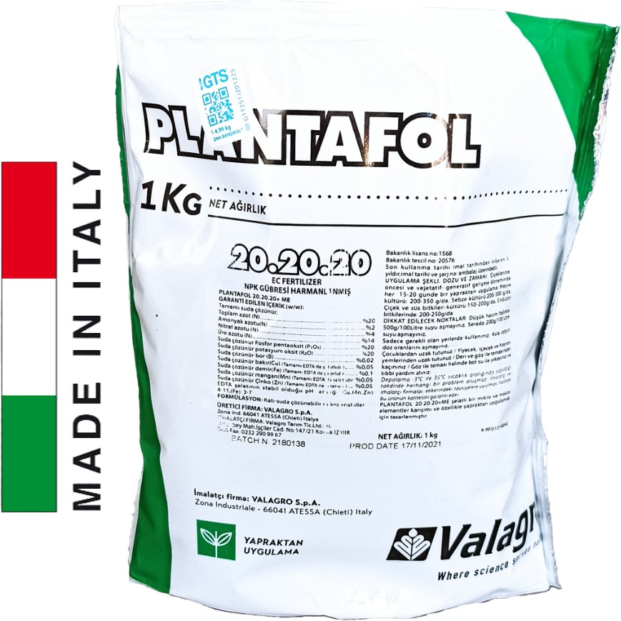 Valagro Plantafol 20-20-20 1kg Gübre Fiyatı