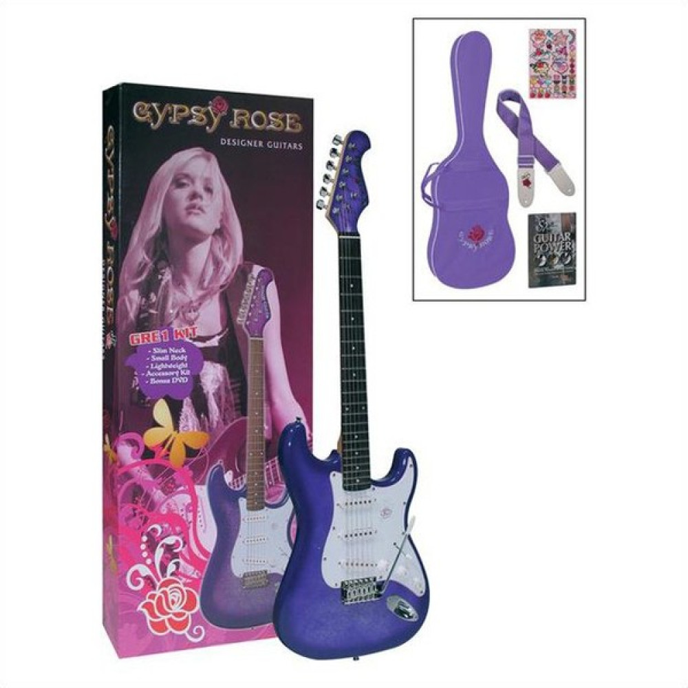 Valencia GRE1KCPP Gypse Rose Elektro Gitar Seti (Kılıf,Askı,Çıkartma ve Dvd Hediyeli) Elektro Gitarlar Fiyatı
