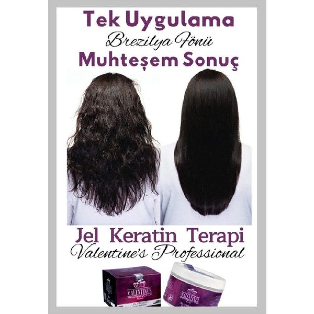 Valentines Professional Jel Keratin Terapi Aylarca Kalıcı Mükemmel Bakım Ve Düz Saçlar Kolay Kullanım / Brezilya Fönü Şampuan ve Saç Kremi Fiyatı