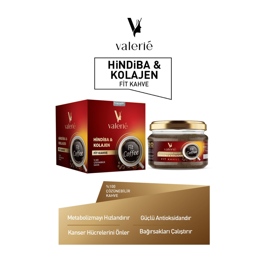 Valerie Kilo Vermeye Yardımcı Tip-1 Kolajen Hindiba Form Kahve Diyeti 1 Aylık(32 GÜN) Kullanım Net 150gr Kahve Fiyatı