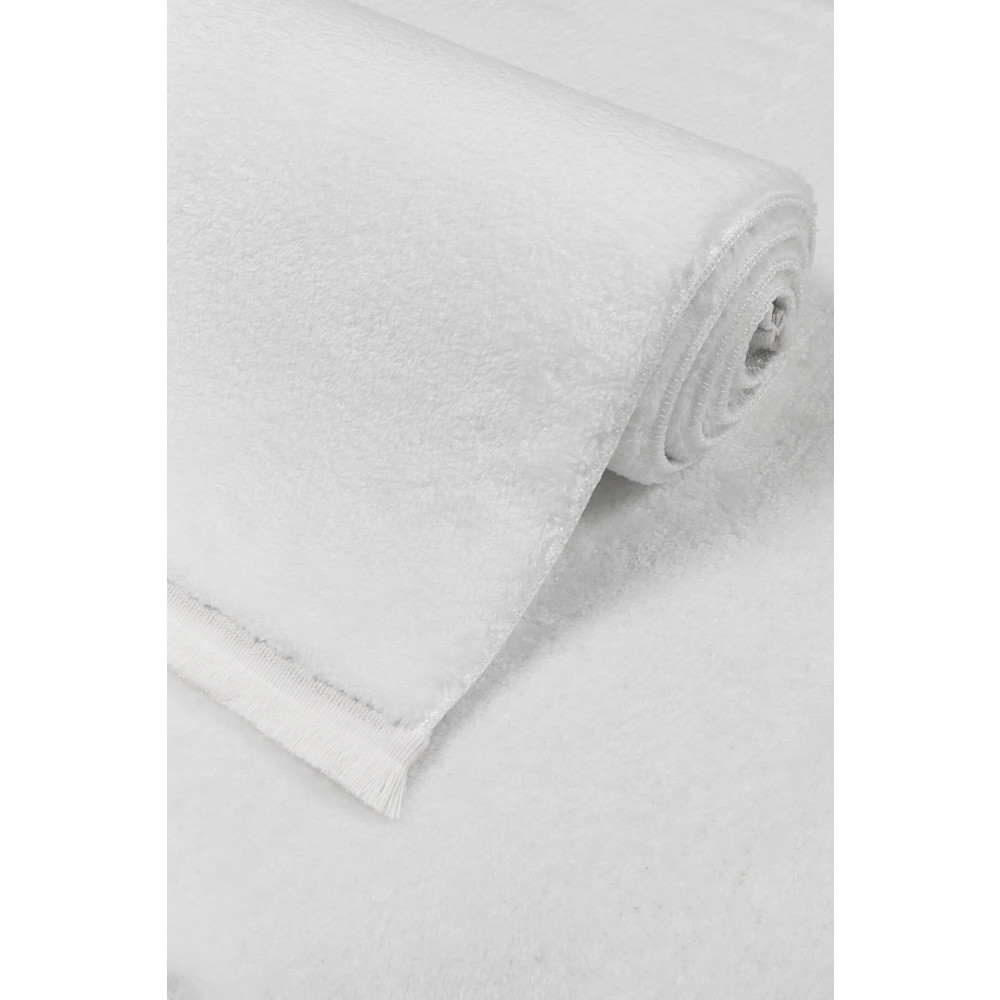 Valery Home Comfort Peluş Halı Beyaz Düz Saçaklı 100 x 150 Beden Kilim Fiyatı