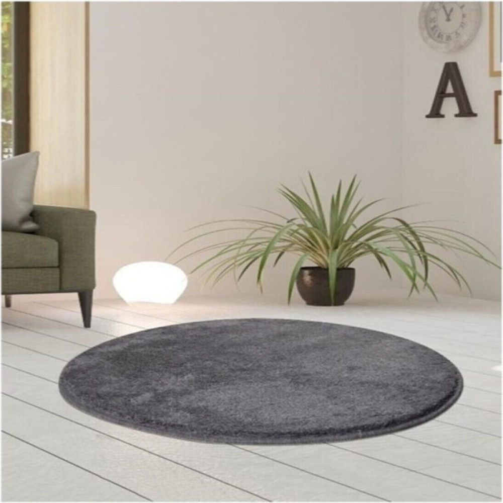 Valery Home Peluş Post Daire Halı Antrasit - 80 x 80 cm Salon Halısı Fiyatı