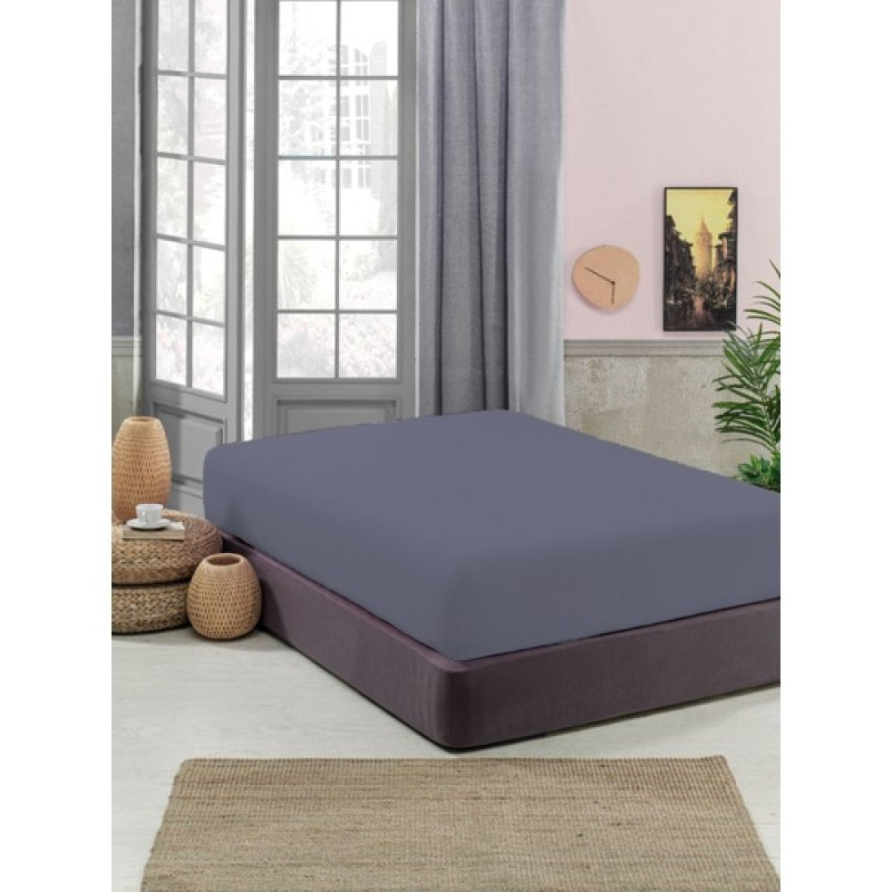 Valhalla Tek Kişilik Penye Lastikli Çarşaf 90 x 200 cm - Antrasit Çarşaf Fiyatı